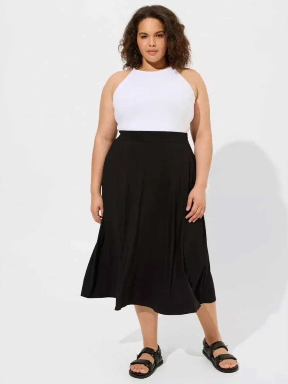 Torrid: Tea Length Super Soft A-Line Skirt